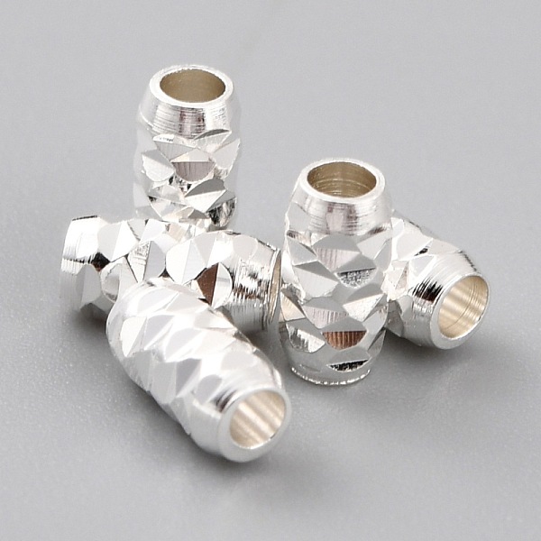 

PandaHall Brass Beads, Long-Lasting Plated, Barrel, 925 Sterling Silver Plated, 6x3mm, Hole: 1.8mm Brass Barrel