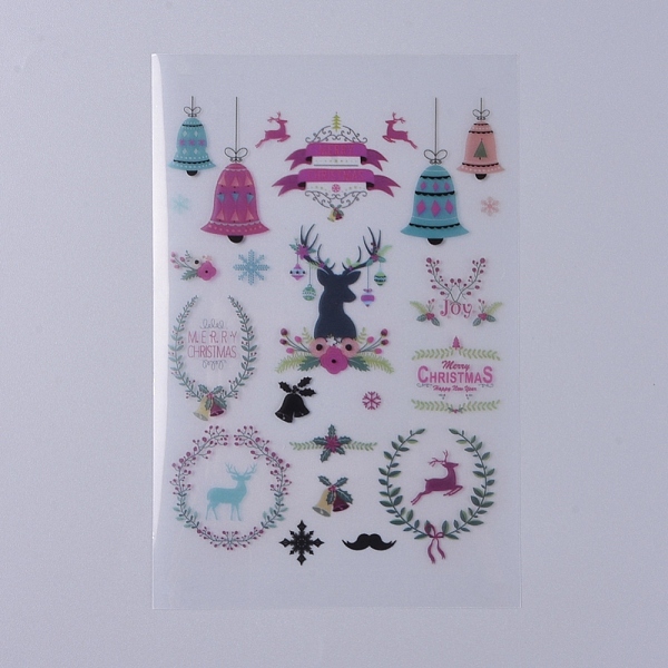 

PandaHall Filler Stickers(No Adhesive on the back), for UV Resin, Epoxy Resin Jewelry Craft Making, Christmas Themed Pattern, 150x105x0.1mm..., Multicolor