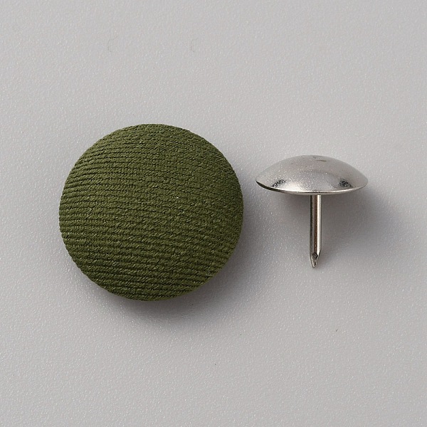 

PandaHall Cloth Cap Nail Button, with Iron Rivet, Hat Accessories, Dark Olive Green, Button: 17x7mm, Hole: 1mm, Rivet: 11x3mm, Pin: 1mm...