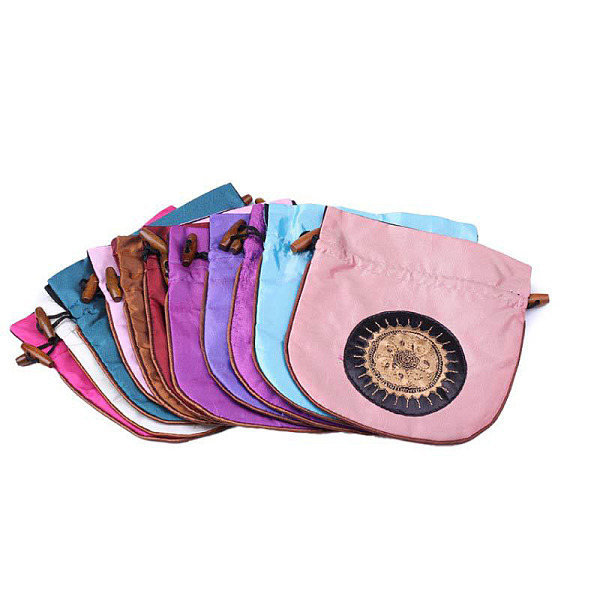 

PandaHall Chinese Style Brocade Good Luck Fortune Drawstring Gift Blessing Bags, Jewelry Storage Pouches for Wedding Party Candy Packaging..., Multicolor