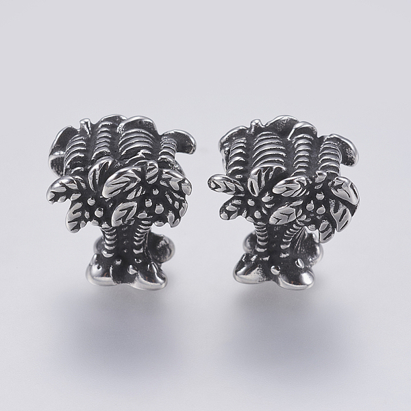 

PandaHall 304 Stainless Steel European Beads, Coconut Tree, Antique Silver, 14x14.5x12mm, Hole: 5mm 304 Stainless Steel Tree