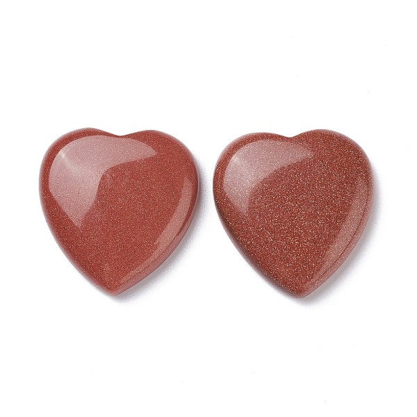 

PandaHall Synthetic Goldstone Cabochons, Heart, 29~30x29~30x6~8mm Goldstone Heart