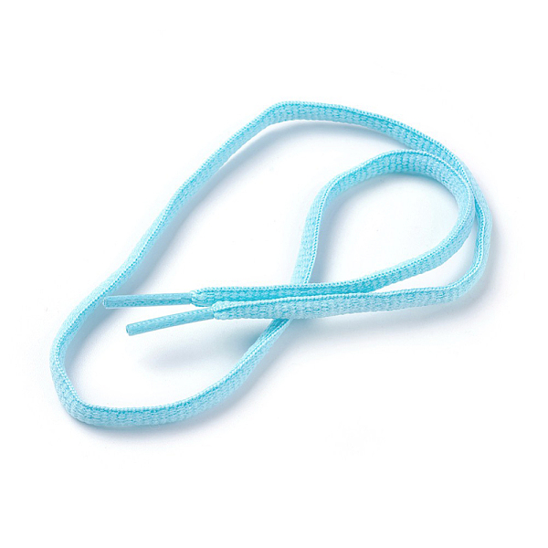 

PandaHall Polyester Cord Shoelace, Light Sky Blue, 52~54cm, 6mm Polyester Flat Blue