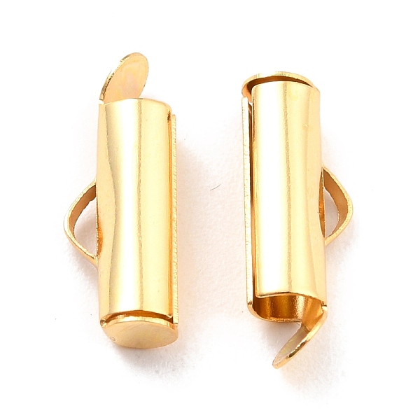 

PandaHall 304 Stainless Steel Slide On End Clasp Tubes, Slider End Caps, Real 18K Gold Plated, 16x6x4mm, Hole: 3x1mm, Inner Diameter: 3mm...