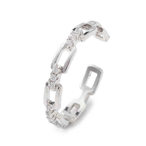 

PandaHall Clear Cubic Zirconia Hollow Rectangle Open Cuff Ring, Brass Jewelry for Women, Platinum, US Size 7 1/4(17.5mm) Brass+Cubic...