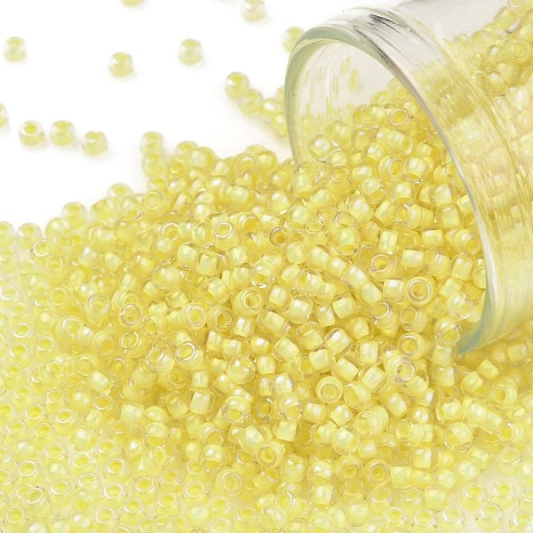 

PandaHall TOHO Round Seed Beads, Japanese Seed Beads, (182) Inside Color Luster Crystal Soft Yellow, 11/0, 2.2mm, Hole: 0.8mm, about...