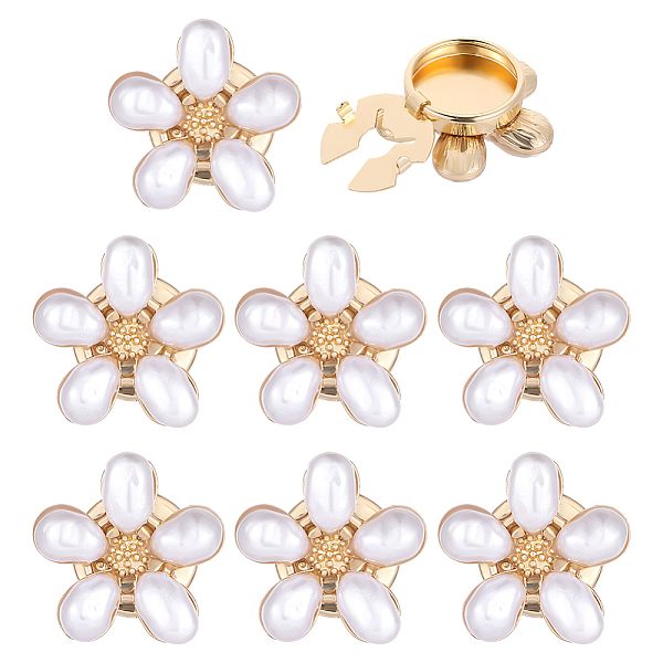 8Pcs Flower Alloy Resin Cufflinks