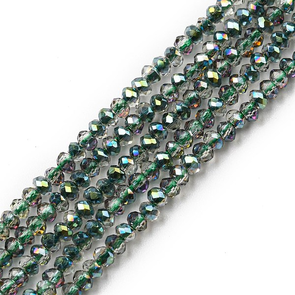 

PandaHall Electroplate Glass Beads Strands, Full Rainbow Plated, Faceted, Rondelle, Sea Green, 2~2.3x1.7~1.9mm, Hole: 0.3mm, about...