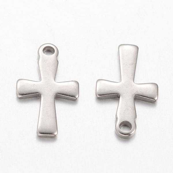 

PandaHall 304 Stainless Steel Tiny Cross Charms, Stainless Steel Color, 12x7x1mm, Hole: 1mm 304 Stainless Steel Cross