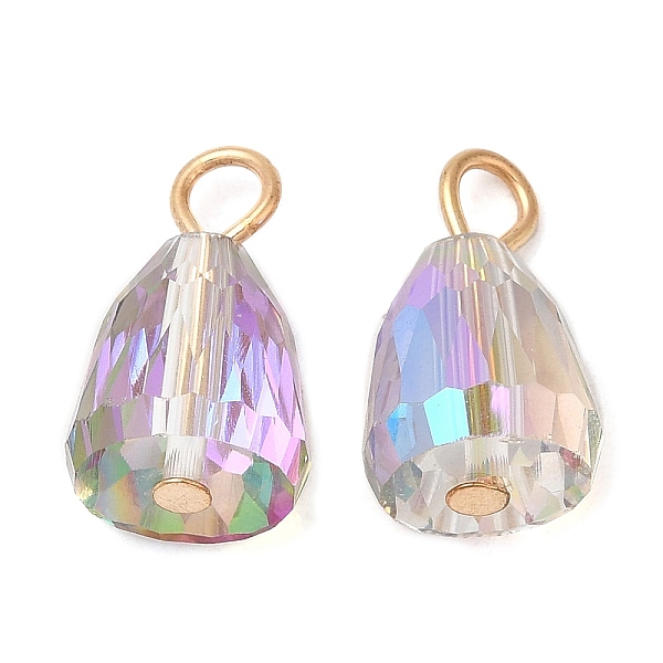 

PandaHall Glass Pendants, with Light Gold Brass Loops, Faceted, Teardrop Charms, Colorful, 17x10x10mm, Hole: 2.6~3mm Brass+Glass Teardrop..., Multicolor