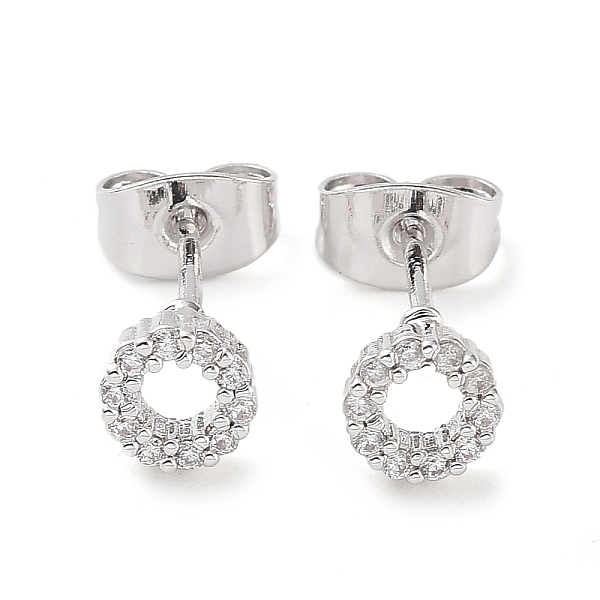 

PandaHall Brass Micro Pave Cubic Zirconia Stud Earrings, Ring Jewelry for Women, Platinum, 5.5mm Cubic Zirconia Ring Clear