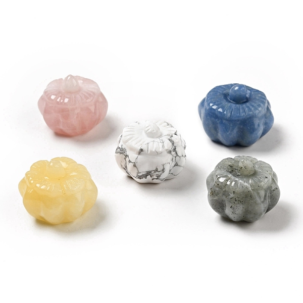 

PandaHall Natural Gemstone Sculpture Display Decorations, for Home Office Desk, Pumpkin, 29~33x22~24mm Mixed Stone Pumpkin