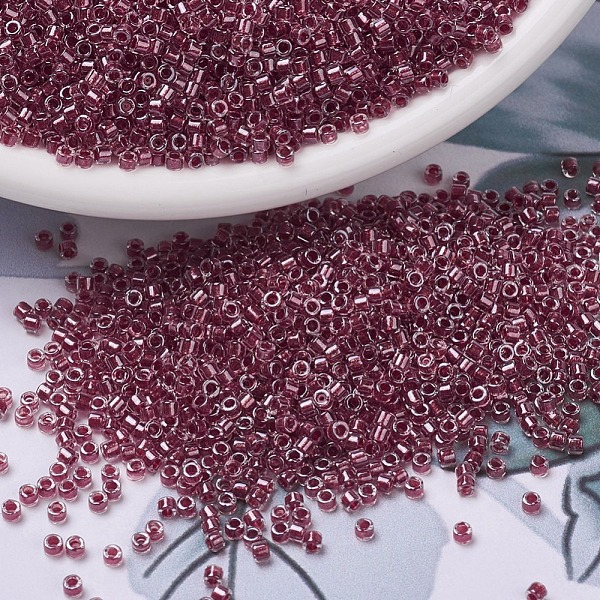 

PandaHall MIYUKI Delica Beads, Cylinder, Japanese Seed Beads, 11/0, (DB0924) Sparkling Cranberry Lined Crystal, 1.3x1.6mm, Hole: 0.8mm..., Purple