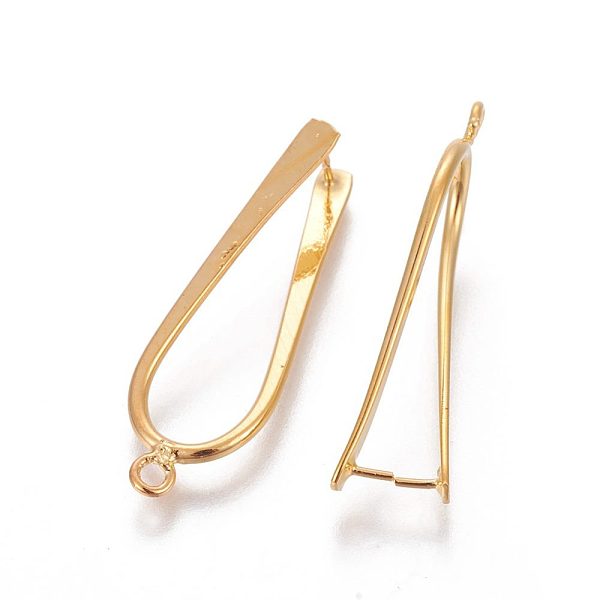 

PandaHall Brass Ice Pick Pinch Bails, Nickel Free, Golden, about 10mm wide, 32mm long, 1.5mm thick, hole: 1.2mm Brass