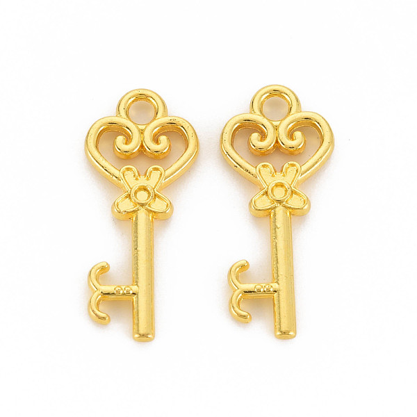 

PandaHall Alloy Pendants, Cadmium Free & Lead Free, Key, Golden, 29.5x13x3mm, Hole: 2.5mm, about 580pcs/1000g Alloy Key