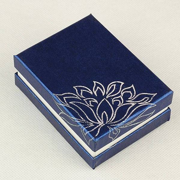 

PandaHall Rectangle Printed Cardboard Jewelry Necklace Boxes, Velours inside, Blue, 90x68x33mm Paper Rectangle Blue