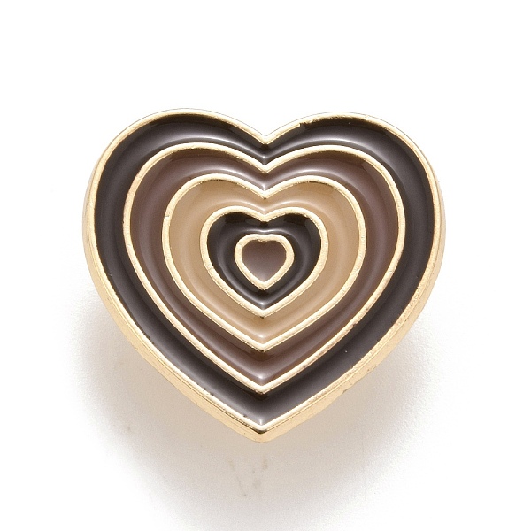

PandaHall Heart Enamel Pin, Creative Alloy Badge for Backpack Clothes, Golden, Brown, 24x23x1.5mm Alloy+Enamel Brown