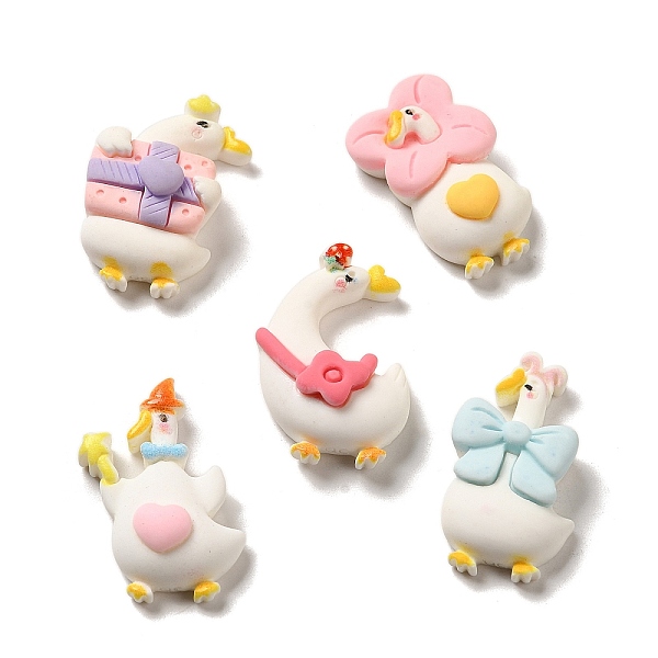 

PandaHall Opaque Cartoon Resin Decoden Cabochons, Duck with Gift & Flower & Bowknot, Mixed Shapes, Mixed Color, 28.5~29.5x16.5~19x7~8.5mm..., Multicolor