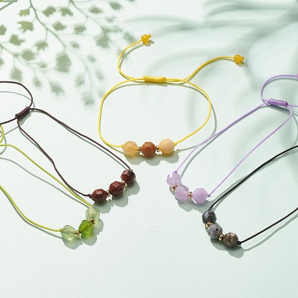 Natural Gemstone Beaded Bracelets Set