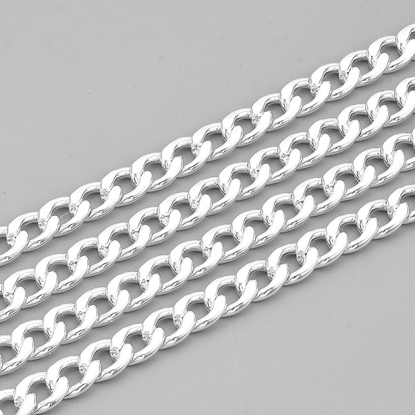 

PandaHall 304 Stainless Steel Cuban Link Chains, Chunky Curb Chains, Twisted Chains, Unwelded, with Spool, Silver Color Plated, 9x6x1.6mm...