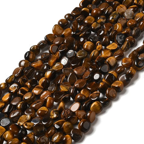 

PandaHall Natural Tiger Eye Beads Strands, Nuggets, 8~14x6~8x4~8mm, Hole: 1mm, about 46~48pcs/strand, 39~39.5cm Tiger Eye Nuggets