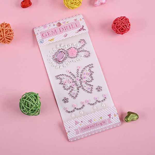 

PandaHall Self Adhesive Mobile Phone Stickers, Acrylic Rhinestone Stickers, Rectangle with Butterfly Pattern, Pink, 18.7x8cm Acrylic...