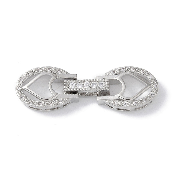 

PandaHall Rack Plating Brass Micro Pave Clear Cubic Zirconia Fold Over Clasps, Cadmium Free & Lead Free, Long-Lasting Plated, Platinum, 32mm...