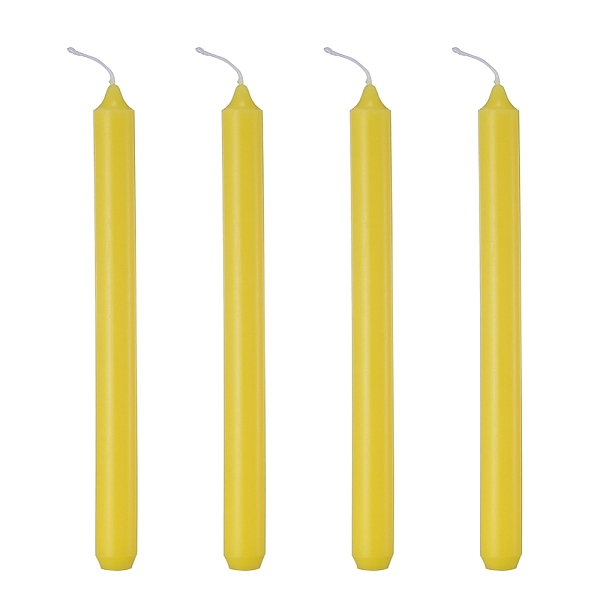 

PandaHall Paraffin Candles, Strip Shaped Smokeless Candles, Decorations for Wedding, Party, Yellow, 247x21mm, 4pcs/set Paraffin Yellow