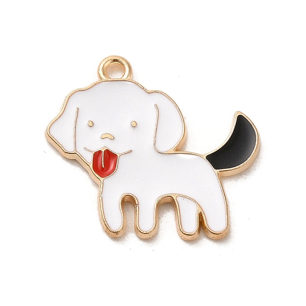 

PandaHall Alloy Enamel Pendants, Light Gold, Dog Charm, White, 19x21x1mm, Hole: 1.5mm Alloy+Enamel Dog White