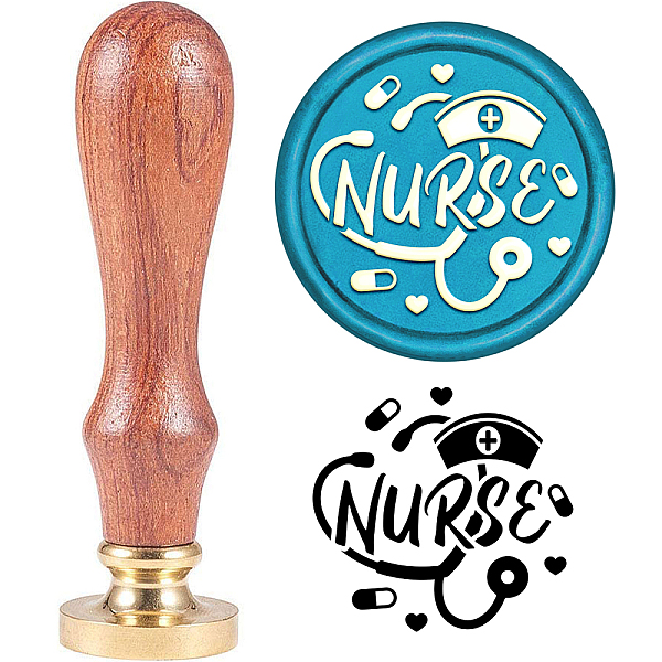 

PandaHall SUPERDANT 30mm Wax Seal Stamp Nurse Heart Pattern Wax Sealing Stamp Brass Head Stamp 1 Wooden Handle for Funny Nurses' Day Gift...