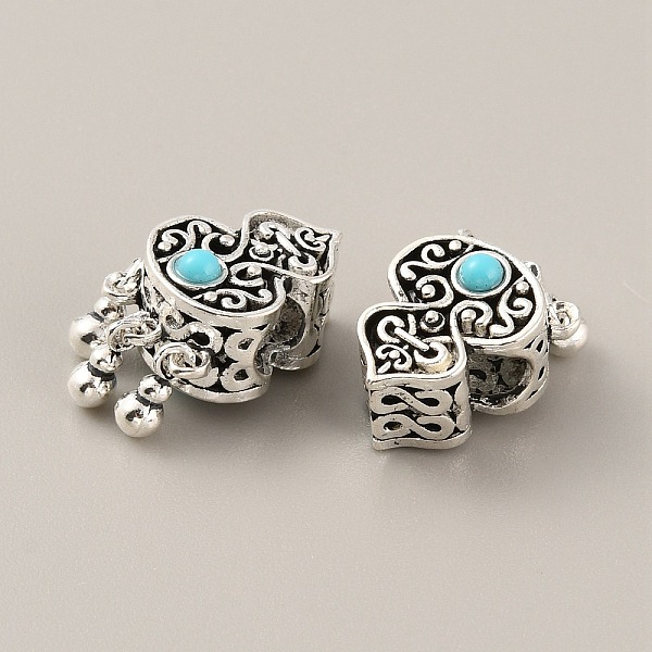 

PandaHall Tibetan Style Alloy European Dangle Charms, Large Hole Pendants, with Synthetic Turquoise Beads, Gourd, Antique Silver, 23x12x11mm...