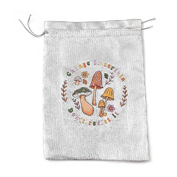 

PandaHall Rectangle Polyester Bags with Nylon Cord, Drawstring Pouches, for Gift Wrapping, Silver, Mushroom, 177~182x127~135x1mm Polyester...