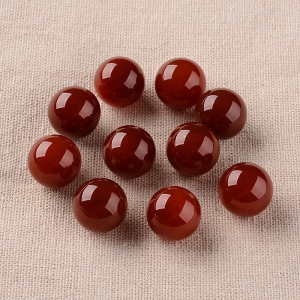 

PandaHall Natural Red Agate Round Ball Beads, Gemstone Sphere, No Hole/Undrilled, 16mm Natural Agate Round