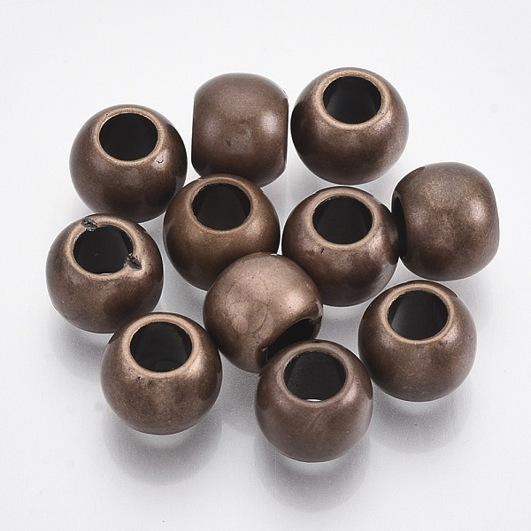 

PandaHall CCB Plastic Beads, Large Hole Beads, Rondelle, Red Copper, 11x9mm, Hole: 5.5mm, about 770pcs/500g Plastic Rondelle