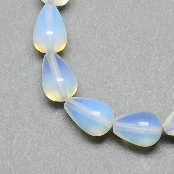 

PandaHall Opalite Bead Strands, Teardrop, 14~15x10mm, Hole: 1.5mm, about 28pcs/strand, 15.75 inch Opalite Teardrop