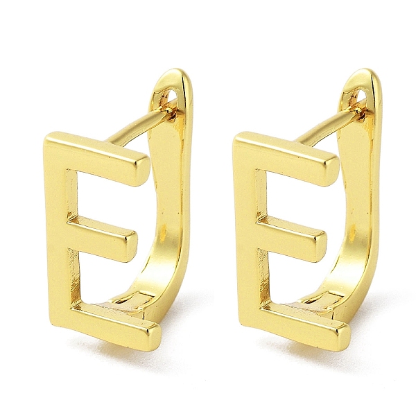 

PandaHall Brass Letter Stud Earrings for Women, Lead Free & Cadmium Free, Real 18K Gold Plated, Letter E, 15x7.5mm Brass Letter E