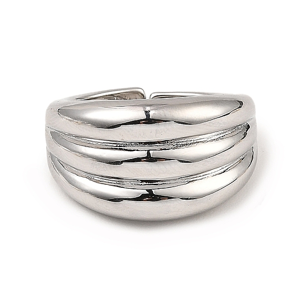 

PandaHall Rack Plating Brass Grooved Open Cuff Rings, Long-Lasting Plated, Lead Free & Cadmium Free, Platinum, Inner Diameter: 18mm Brass...