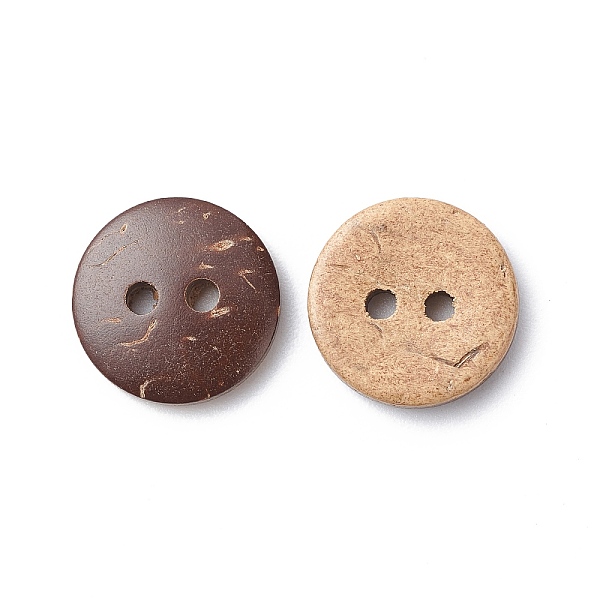 

PandaHall Smart Round 2-Hole Buttons, Coconut Button, BurlyWood, 13mm, Hole: 2mm, about 200pcs/bag Coconut Orange