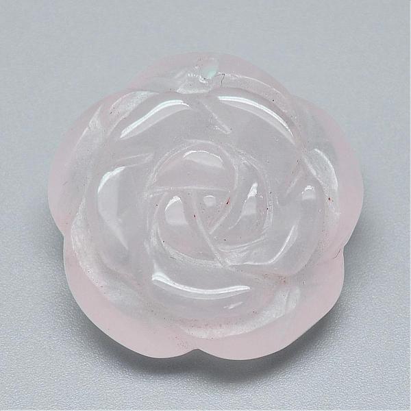 

PandaHall Natural Rose Quartz Pendants, Flower, 24~25x24~26x8~10mm, Hole: 1mm Rose Quartz Flower