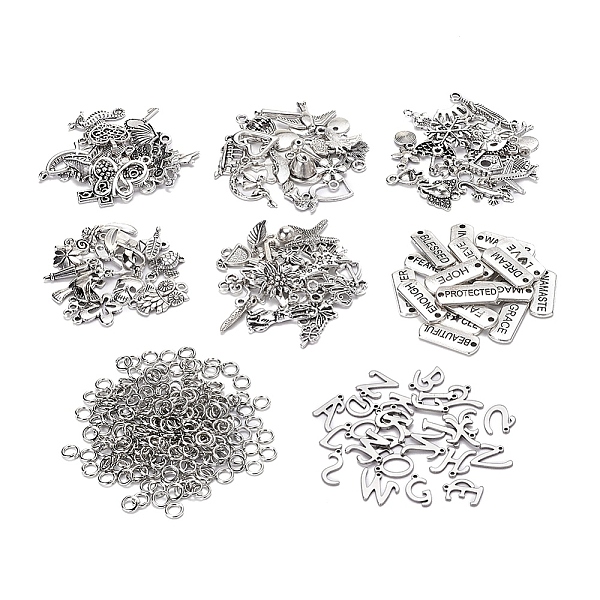 

PandaHall DIY Pendants Making Kits, include Alloy Pendants, 304 Stainless Steel Charms, Brass Jump Rings, Antique Silver & Platinum...