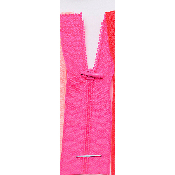 

PandaHall Nylon Garment Accessories, Zip-fastener Component Sets, Nylon Zipper & Alloy Zipper Puller, Hot Pink, 90~96x27x1mm Nylon