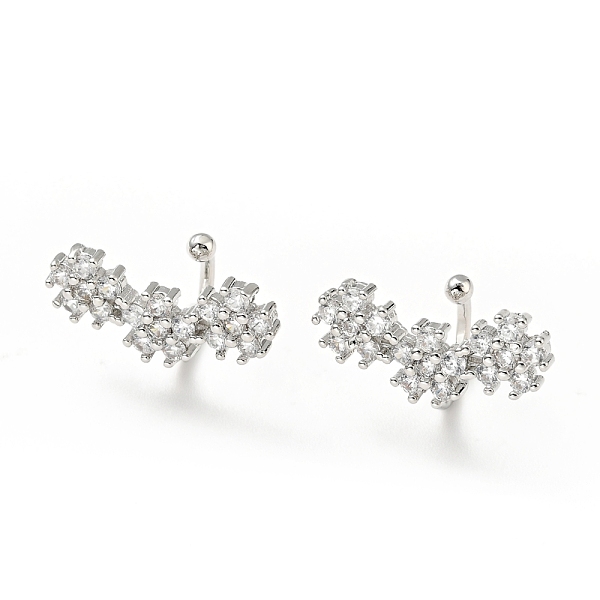 

PandaHall Clear Cubic Zirconia Flower Cuff Earrings, Brass Jewelry for Non-pierced Ears, Cadmium Free & Lead Free, Platinum, 10.5x11x19mm...