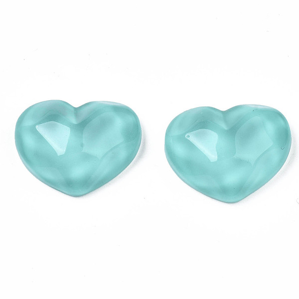 

PandaHall Transparent Resin Cabochons, Water Ripple, Heart, Medium Turquoise, 17x21x7.5mm Resin Heart