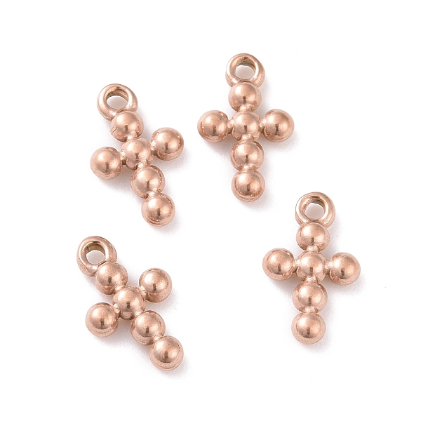 

PandaHall Ion Plating(IP) 304 Stainless Steel Charms, Cross, Rose Gold, 12.5x7.5x2mm, Hole: 1.2mm 304 Stainless Steel Cross