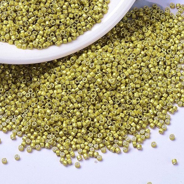 

PandaHall MIYUKI Delica Beads, Cylinder, Japanese Seed Beads, 11/0, (DB1154) Galvanized Semi-Frosted Zest, 1.3x1.6mm, Hole: 0.8mm, about..., Yellow
