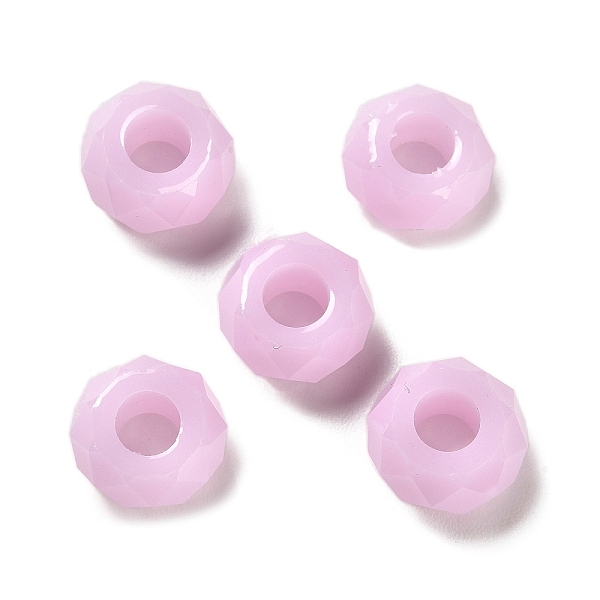 

PandaHall Resin European Beads, Large Hole Beads, Faceted, Rondelle, Plum, 13.5x8mm, Hole: 5.5mm Resin Rondelle Purple