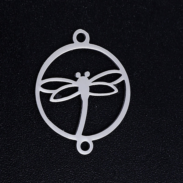 

PandaHall 201 Stainless Steel Links connectors, Circle with Dragonfly, Stainless Steel Color, 19.5x15x1mm, Hole: 1.4mm 201 Stainless Steel...