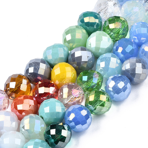 

PandaHall Electroplate Glass Beads Strands, Faceted, Strawberry Shape, Mixed Color, 8x7.5mm, Hole: 1.4mm, about 73pcs/strand, 21.65 inch..., Multicolor