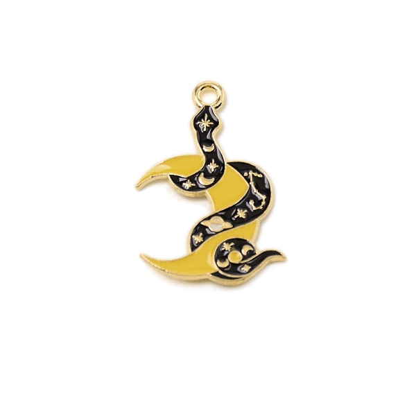 

PandaHall Alloy Enamel Pendants, Snake with Moon, Colorful, 28.7x19.5x1.4mm, Hole: 2mm Alloy+Enamel Snake