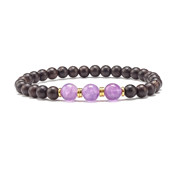 

PandaHall Wood & Synthetic Hematite Beads Stretch Bracelet, Natural Mixed Stone Bracelet for Women, Inner Diameter: 2-1/4 inch(5.6cm) Mixed...